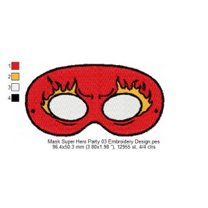 Mask Super Hero Party 03 Embroidery Design